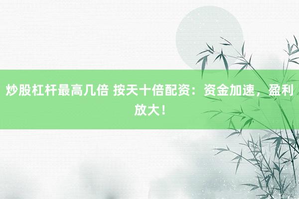 炒股杠杆最高几倍 按天十倍配资：资金加速，盈利放大！