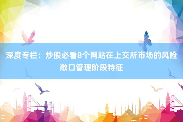 深度专栏：炒股必看8个网站在上交所市场的风险敞口管理阶段特征